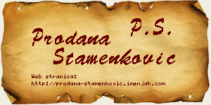 Prodana Stamenković vizit kartica